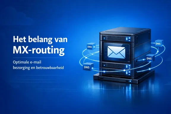 Diagram van MX routing voor e-mailbezorging