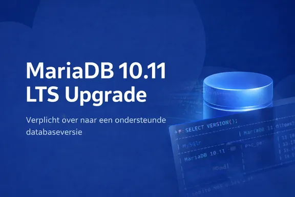 MariaDB 10.11 LTS database-upgrade icoon