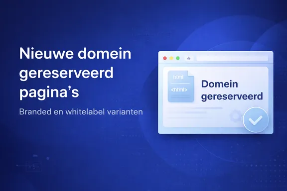Voorbeeld van Hoasted gereserveerd-domein pagina