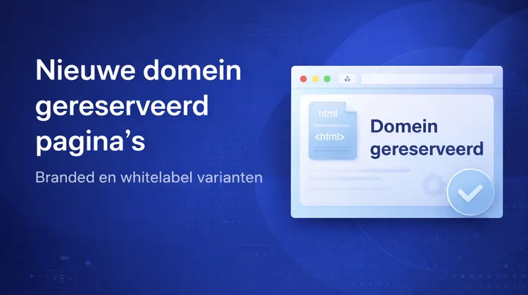 Voorbeeld van Hoasted gereserveerd-domein pagina