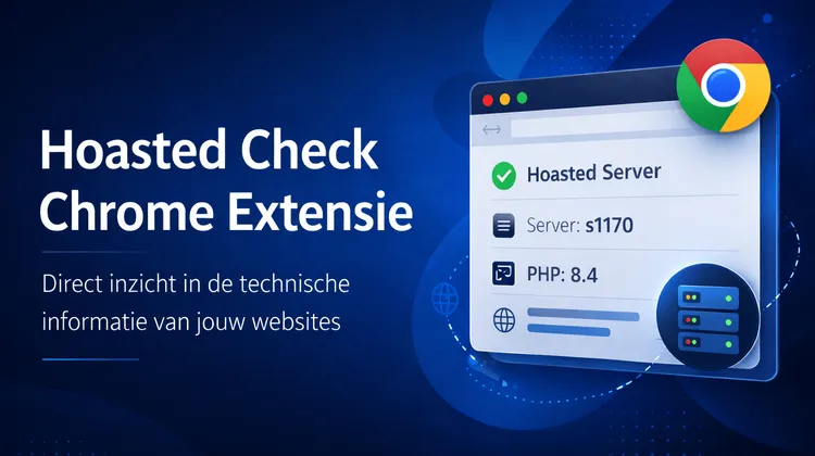 Hoasted Check Chrome extensie toont serverinformatie van websites