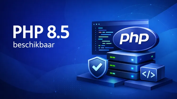 PHP 8.5 logo met release-aankondiging