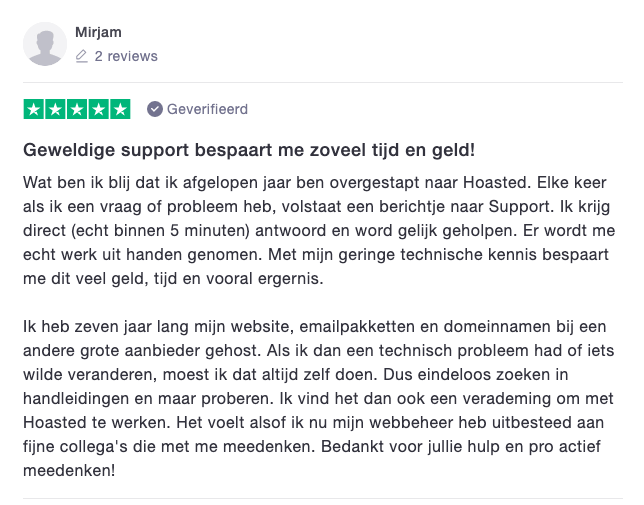 Review van een Hoasted reseller
